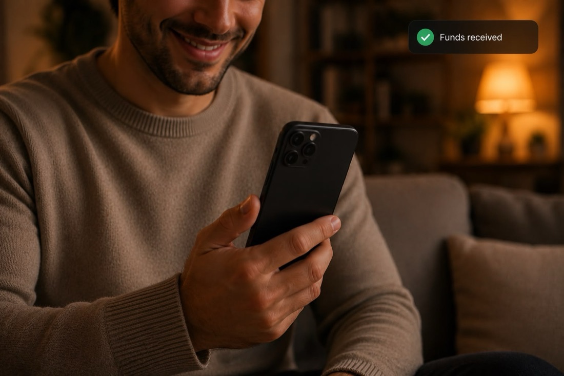 Receive money without an exchange